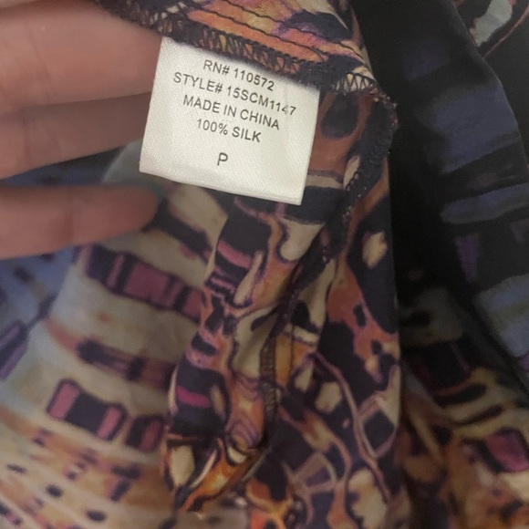 Twelfth Street by Cynthia Vincent Beautiful Silk Whimsical Colorful Tie Top Sm - Picture 4 of 7